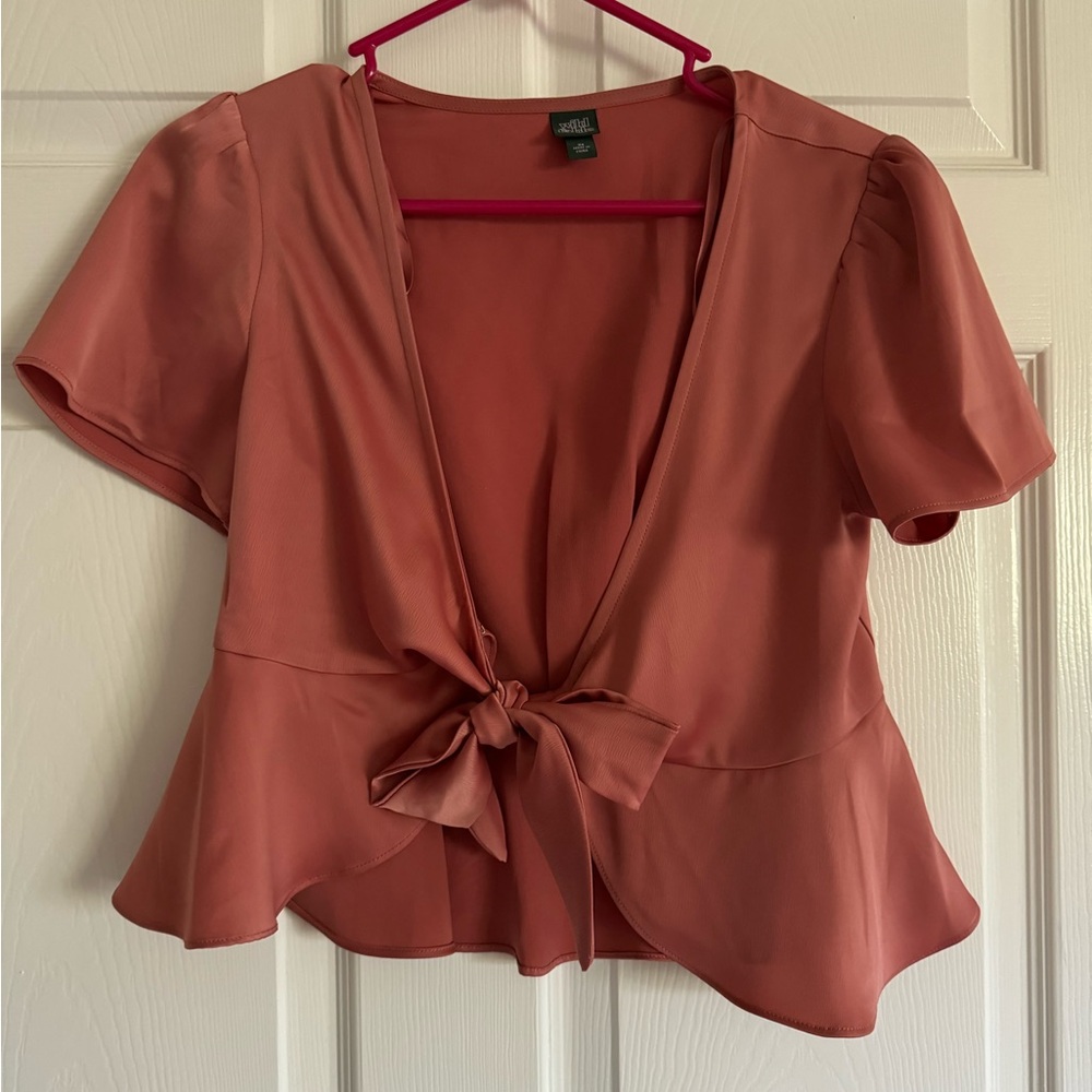 Wild Fable Pink Tie-Front Top, X-Small